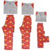 cheibear Christmas Family Snowflakes Bells Print Button Up Top and Pants Multicolored Pajama Sets - 3 of 4