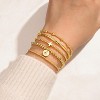Gold Cross Bead Bracelets Set for Women, Dainty Layered Initial Letter A-Z Stackable Jewelry Gifts - 2 of 4