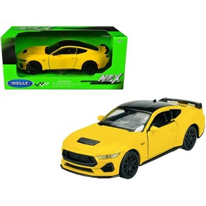 2024 Ford Mustang GT 5.0 Yellow with Black Top "NEX Models" Series 1/25 Diecast Model Car by Welly - 1 of 4