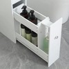 Resenkos Toilet Storage Cabinet, Bathroom Storage Cabinet,Bathroom Floor Organizer, Storage Cabinet Bath Toilet Paper Holder with Drawers White - 3 of 4
