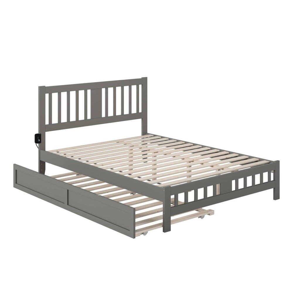 Photos - Bed Frame AFI Queen Tahoe Bed with Footboard and Twin XL Trundle Gray  