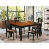 HomeStock 5-Piece Black and Cherry Finish Solid Wood Top Dining table with 4 Chairs - 2 of 4