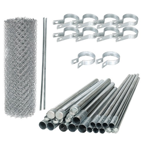 Galvanized Chain Link Fence Kit - Includes All Parts