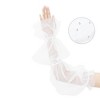INSPIRE CHIC Women's Lace Floral Pearl Bowknot Polka Point Arm Fingerness Length Sleeves for Elegant Bridge Wedding Gloves 1 Pair - 3 of 4