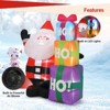 6FT Christmas Inflatable Outdoor Decorations, Cute Santa with Gift Box, Blow Up Xmas Yard Decoration for Holiday Home Party Garden Lawn Decor - 3 of 4