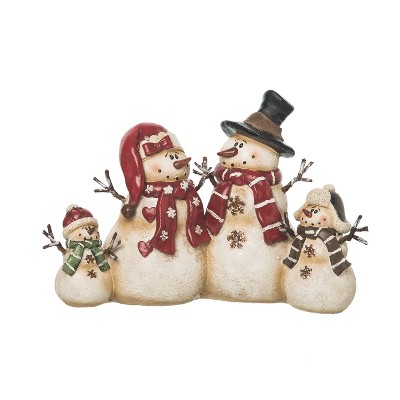 Transpac Resin 9.75 in. Multicolor Christmas Rustic Snow Family