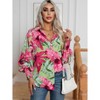 Floral Print Blouse Long Sleeve Button Down Shirts Casual Dressy Blouse Shirts Tops - 3 of 4
