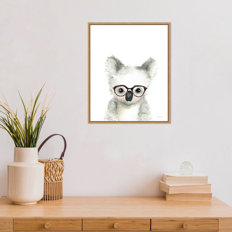 16&#34; x 20&#34; Koala in Glasses by Mercedes Lopez Charro Framed Wall Canvas - Amanti Art, 6 of 10