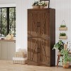 Coucheta 71" Tall Farmhouse Kitchen Pantry Storage Cabinet with 4 Barn Doors and Adjustable Shelves, Freestanding Cupboard Storage Cabinets - 2 of 4