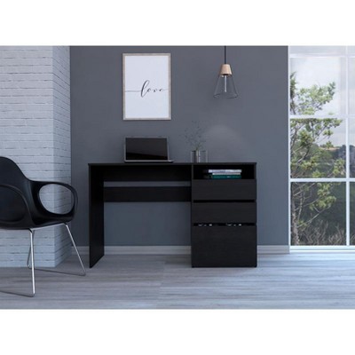 Vynxaria Drawer Writing Computer Desk Engineered Wood Black FinishHome Office Desk Suitable for Home Office and Computer Games