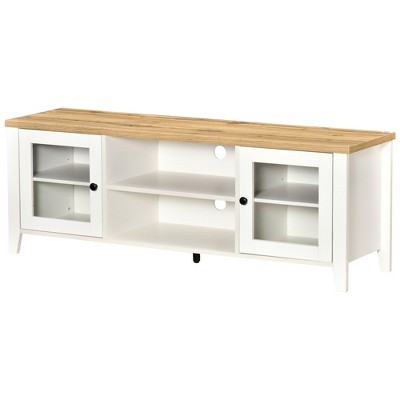 Modern White Entertainment Center with Spacious Storage