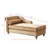 60.6" Velvet Chaise Lounge Chair with Hidden Storage, Modern Upholstered Recliner with Gold Legs for Bedroom Living Room-3irtyhousy - 4 of 4