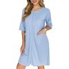 Ekouaer Zip Up Robes for Women Short Waffle Bathrobe Lightweight Knee Length Housecoat with Pockets Nightgown - 2 of 4