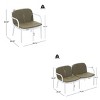 Modern Outdoor 3PCS Chat Set, Lightweight 2 Club Chairs and 1 Loveseat, Chat Chair with PP Frame and Polyester Cushions-Coolbibila - 4 of 4