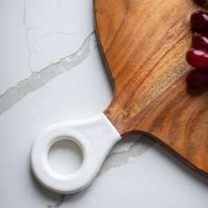 Jeanne Fitz Wood + White Collection Acacia Wood Round Charcuterie Board - Large - 1 of 4