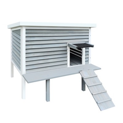 DOMETOUR Outdoor Breathable Cat House for Outside Cats,Cat Shelter for Feral Cats with a Door,Porch Deck