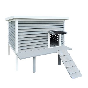 DOMETOUR Outdoor Breathable Cat House for Outside Cats,Cat Shelter for Feral Cats with a Door,Porch Deck - 1 of 4