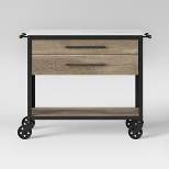 Derry Stone Top Mixed Material Kitchen Island Brown - Threshold™