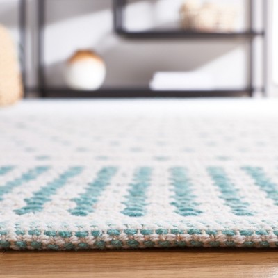 Ivory Cotton Coastal Charm 6' Square Handwoven Rug