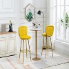 Yellow Bar Stools with Back and Footrest Counter Height Dining Chairs 2PC/SET - 2 of 4