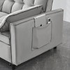 Airsurfer Modern Velvet 3-in-1 Convertible Sofa Bed ¨C Pull Out Love Seat with Pillows & Side Pockets for Living Room - 3 of 4