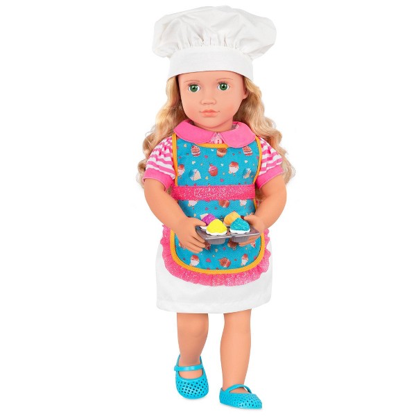 Muñeca Our Generation Jenny de 18" Posable para Hornear con Libro de Cuentos y Accesorios 3