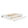 Full Size Wood Platform Bed with a Twin Trundle and 2 Drawers, White/Gray/Espresso, 4W -ModernLuxe - 4 of 4