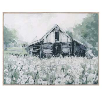 30" x 40" Dandelion Barn by Studio Arts Wrapped Framed Wall Art Canvas - Fine Art Canvas