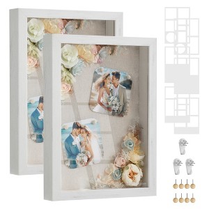 SONGMICS A4 Shadow Box Frame, 1.3-Inch Deep Memory Display Case for Desk Wall Decor, Box Picture Photo Frame - 1 of 4