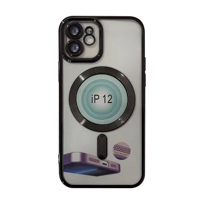 Reiko Magnetic Wireless Charging TPU Bumper Case for iPhone 14 Pro in Black