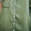 Women's Denim Button Front Side Slit Shirt Midi Dress -Cupshe - 3 of 4