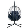 Leisuremod Summit Outdoor Single Person Egg Swing Chair in Grey Steel With Cushions - 3 of 4