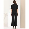Allegra K Women's 2-Piece Elegant Short Sleeve Blazer and Wide Leg Pants Business Suit Set - 3 of 4