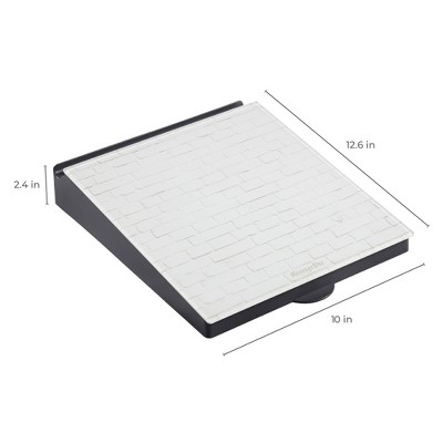 White Brick Angled Glass Magnetic Dry-Erase Memo Station