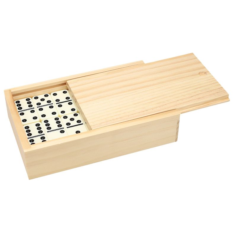 WE Games Double 6 White Dominoes Game Set in Wooden Case, 1 of 9