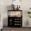 WATARRAN Coffee Bar Cabinet with Wine Rack and Glass Holder, Kitchen Sideboard Buffet Cabinet with Wine Rack Storage - 2 of 4
