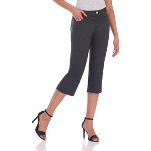 Rekucci Women's Easy Fit Comfort Capri with Stretch Waistband and 5 Pocket Styling - 1 of 3