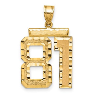 Black Bow Jewelry 14k Yellow Gold, Varsity Collection, Large D/C Pendant Number 81