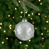 Northlight Glittered Floral Christmas Glass Ball Ornaments - 3.25" (80mm) - Silver - 4ct - 2 of 4