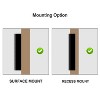 Wooakway Recessed or Wall Mount Medicine Cabinet 16 x 24 Inch Bathroom Mirror Cabinet with HD Mirror, Black - 4 of 4