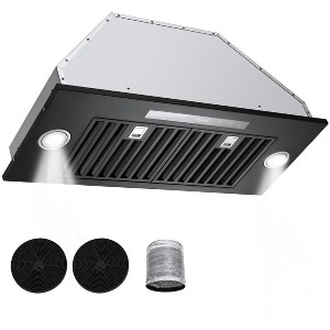 VEVOR Range Hood Insert, 30 Inch, 800CFM  Steel Stove Hood, with Gesture & Touch Control, LED Light, Baffle Filters, 4-Speed Exhaust Fan - 1 of 4