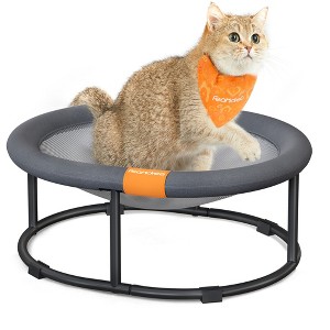Feandrea Cat Bed, Elevated Pet Bed for Average Cats, Cat Hammock, Cat Bed Dog Bed with Removable Washable Mesh, 20.5 x 16.5 x 7.9 Inches, Oval, Gray - 1 of 4