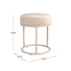 18" Swanson Backless Upholstered Metal Vanity Stool Bone White - Hillsdale Furniture: Round Padded Seat, Modern Design - 3 of 4