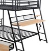 PAGED Twin Size Loft Bed Modern Metal Bed Frame with Desk, Guardrail and Stairs for Bedroom, No Spring Box Required - 4 of 4