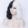 Unique Bargains Women's Halloween Shoulder Length Wig Loose Wavy Curly Wigs 14" with Wig Cap - 3 of 4