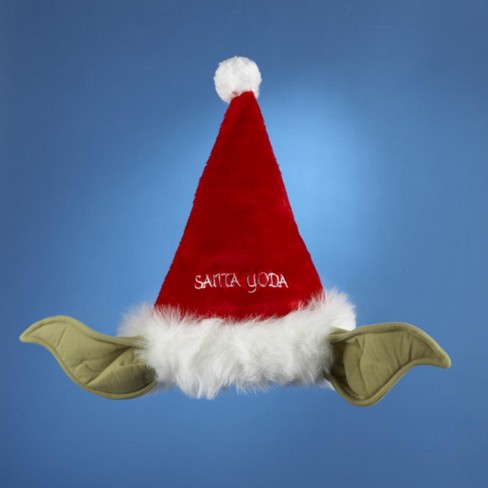 yoda in a santa hat