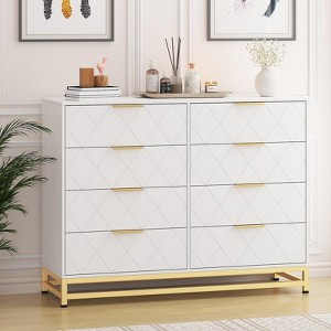 Whizmax Dresser for Bedroom with 8 Drawer, TV Stand Dressers Chest of Drawers for Living Room Hallway Entryway - 1 of 4
