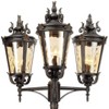 John Timberland Mediterranean Outdoor Post Light Street Lantern 3 Light Veranda Bronze 100" Clear Hammered Glass for Exterior Yard - 3 of 4