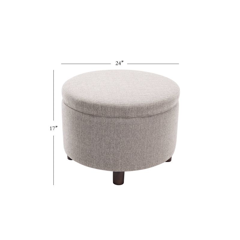 Large Round Storage Ottoman with Lift Off Lid - WOVENBYRD, 3 of 15