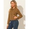Allegra K Women's Faux Suede Stand Collar Zip Up Long Sleeve Moto Biker Jacket - 4 of 4